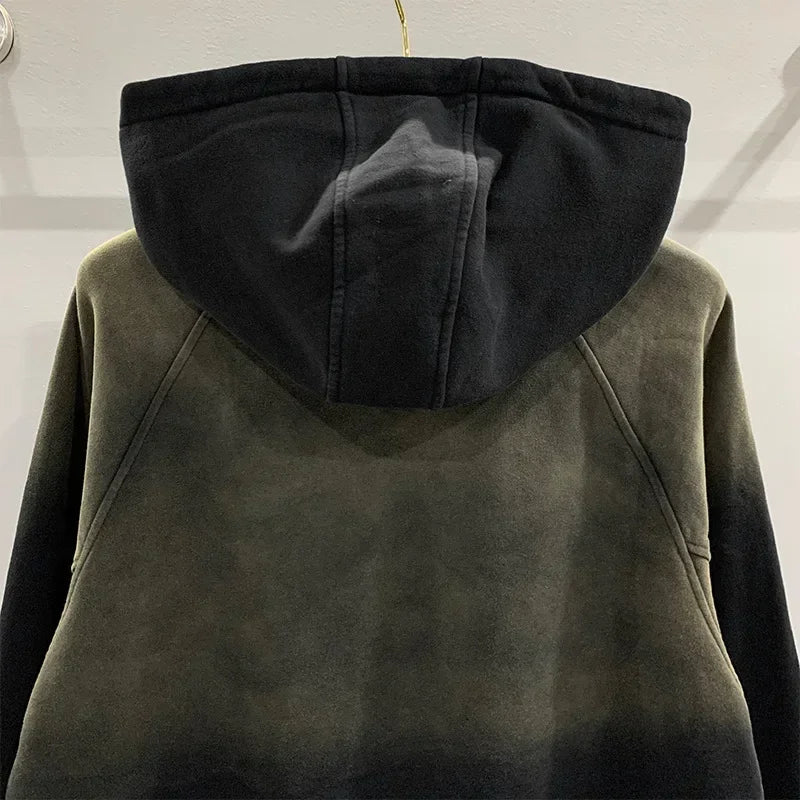 RICK OWEN STAINED ZIP UP