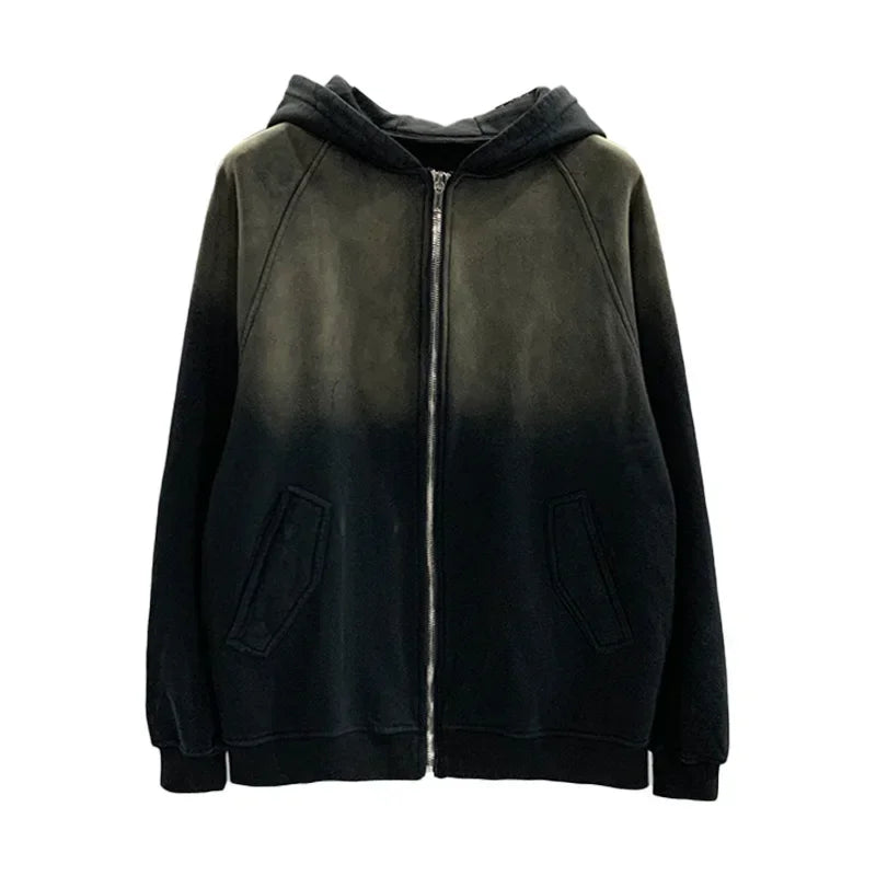 RICK OWEN STAINED ZIP UP