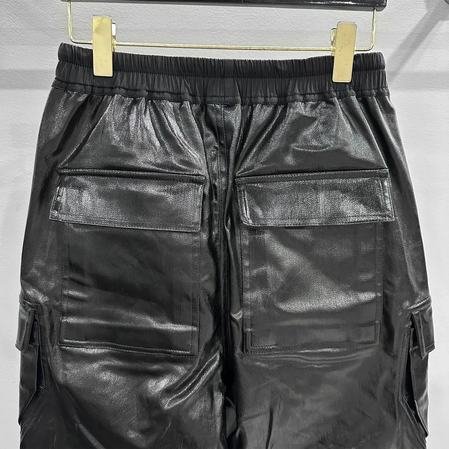 RICK OWENS LEATHER BLACK PANTS