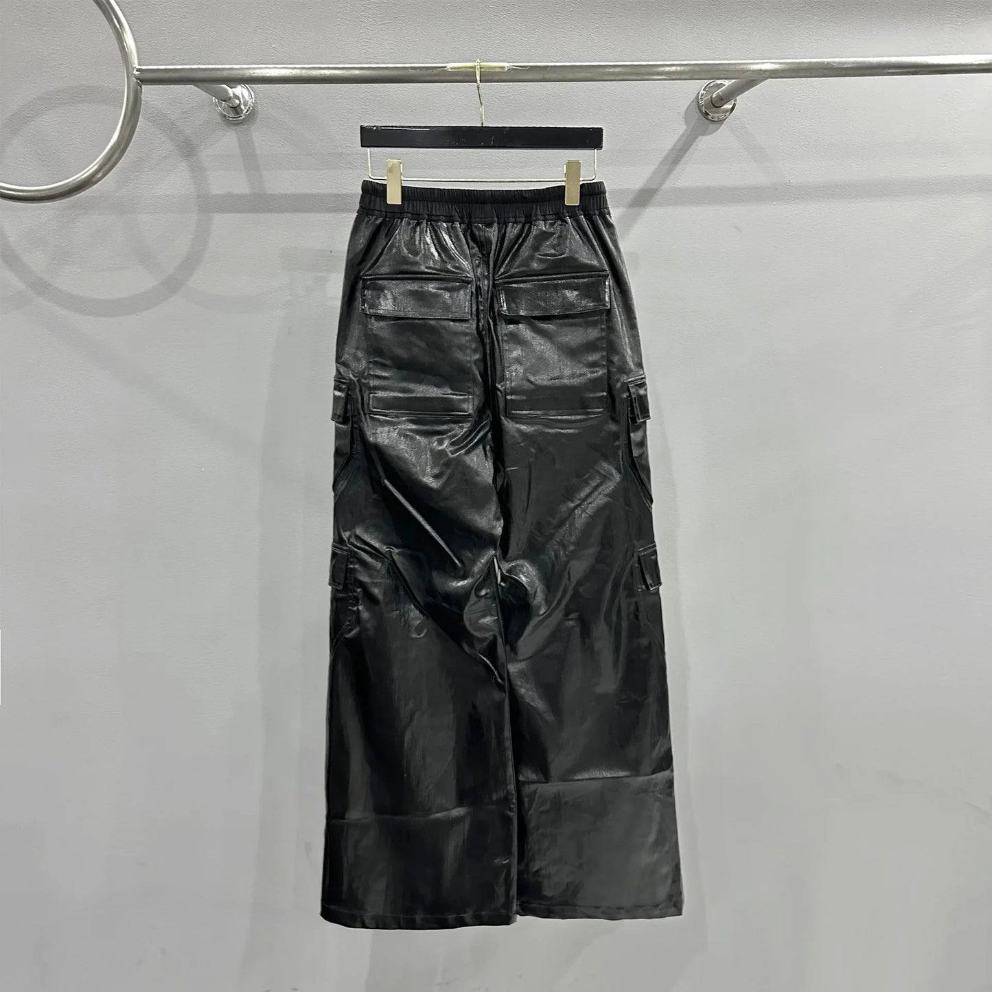 RICK OWENS LEATHER BLACK PANTS
