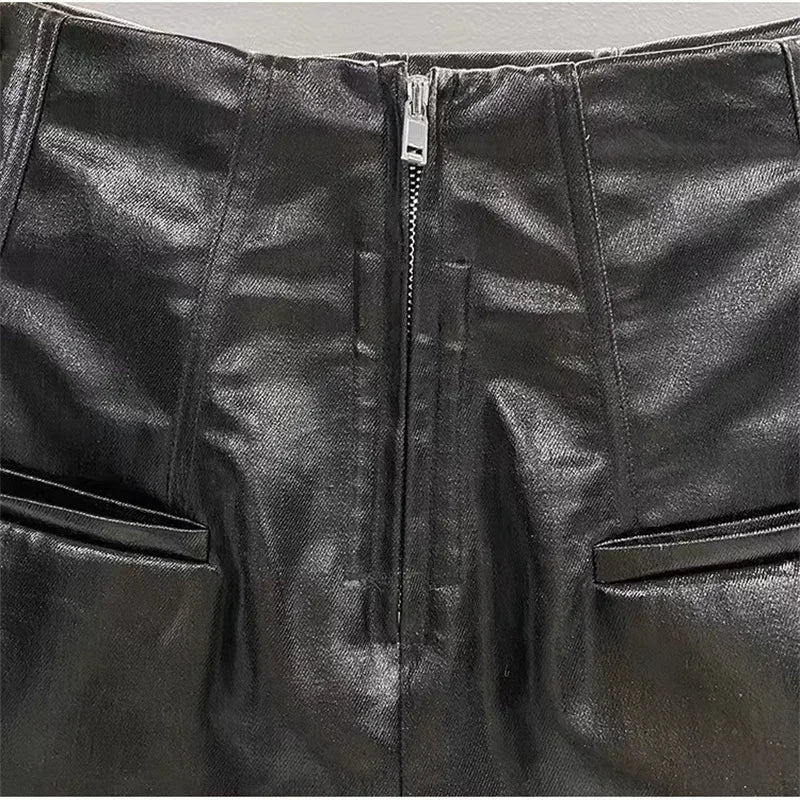 RICK OWEN LEATHER SHORTS
