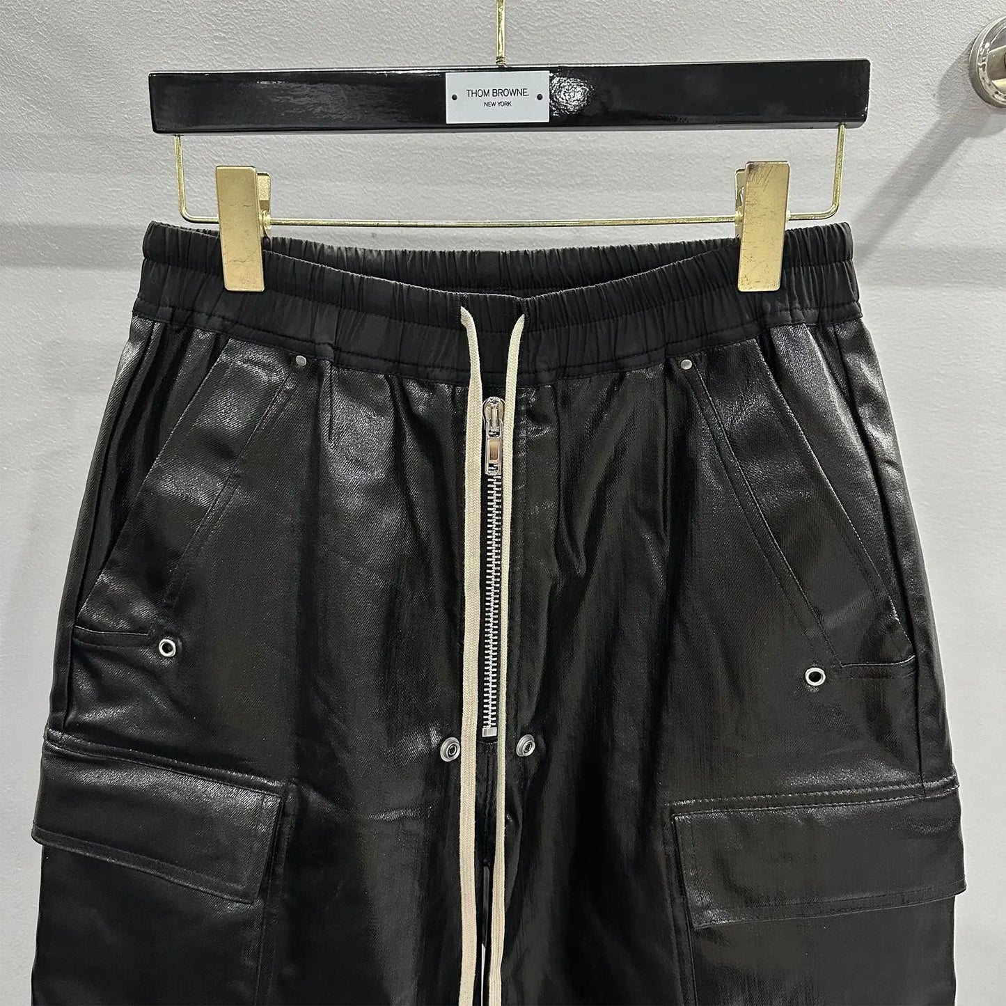 RICK OWENS LEATHER BLACK PANTS