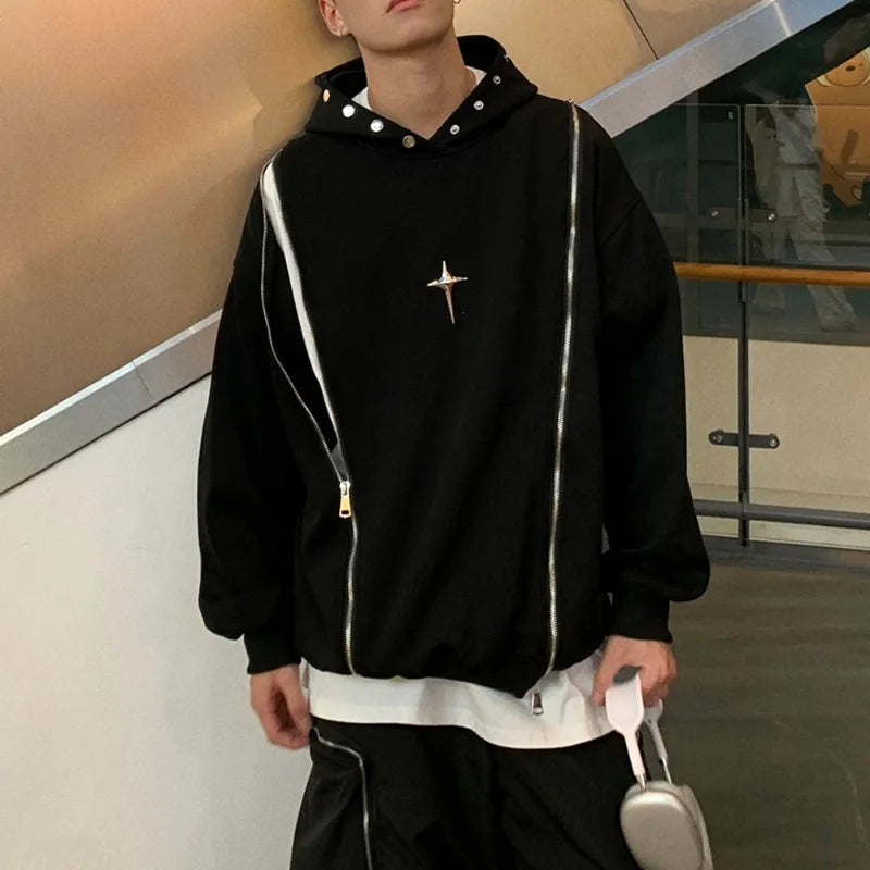 DOUBLE ZIPPER SWEATSHIRT