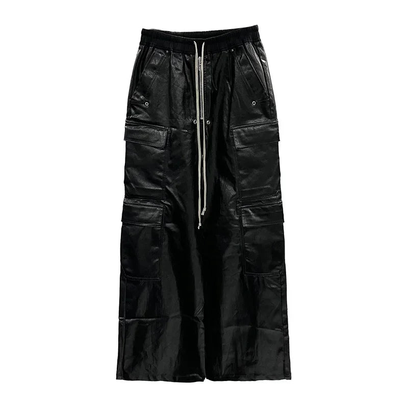 RICK OWENS LEATHER BLACK PANTS