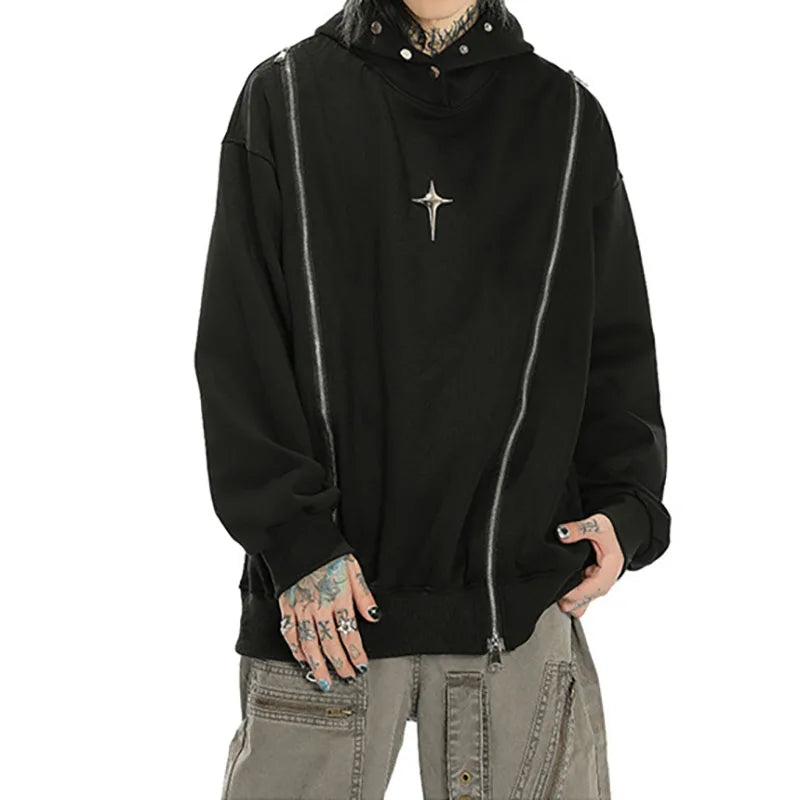 DOUBLE ZIPPER SWEATSHIRT
