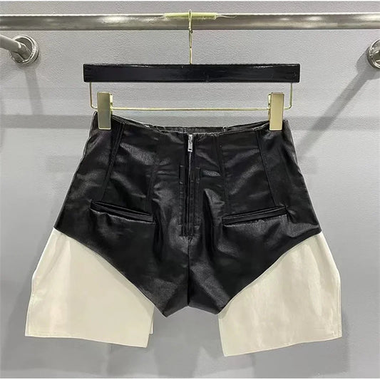 RICK OWEN LEATHER SHORTS